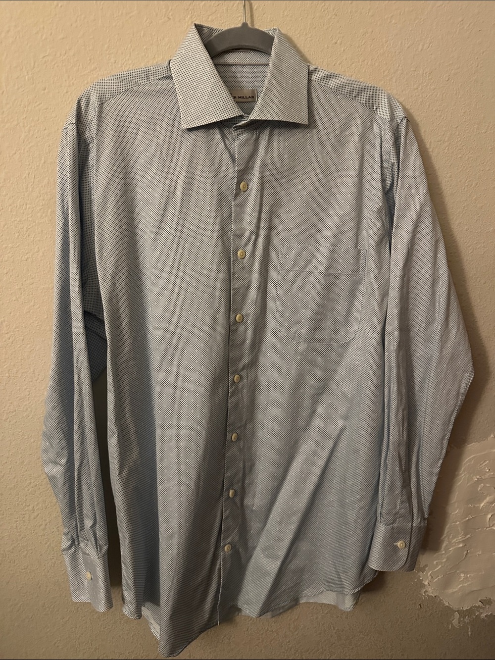 Peter Millar Light Blue Micro-Pattern Dress Shirt
